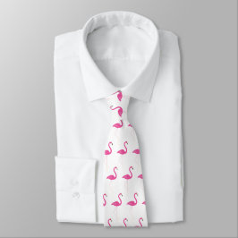 Corbata Tira de flamingo rosa y blanca