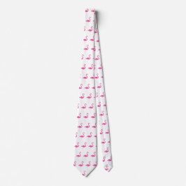 Corbata Tira de flamingo rosa y blanca