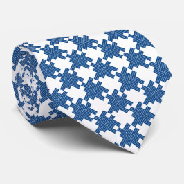 Corbata Tira de galera azul y blanca grande