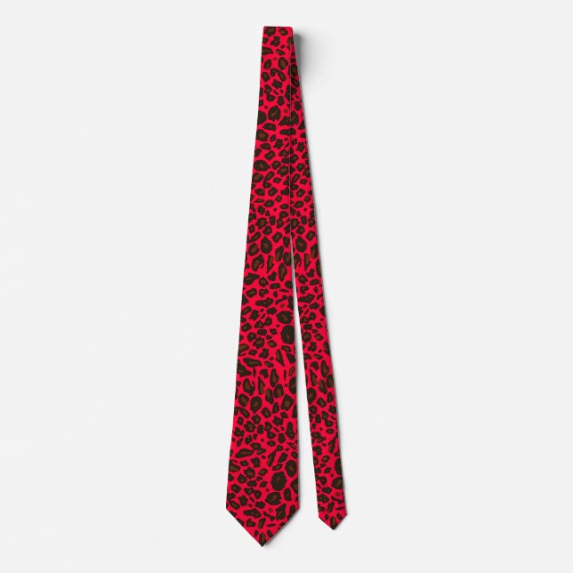 Corbata Tira de impresión de leopardo rojo (Anverso)