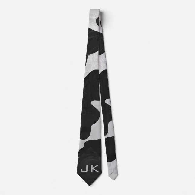 Corbata Tira de impresión en blanco y negro de vaca (Anverso)
