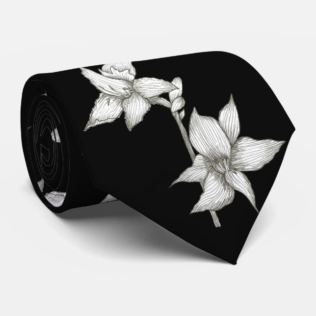 Corbata Tira de orquídea negra (Enrollado)