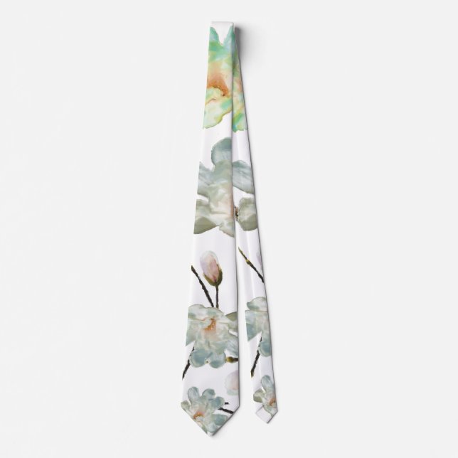 Corbata Tira de patrón de magnolia (Anverso)