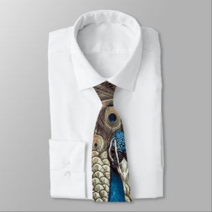 Corbata Tira de pavo real azul anticuada