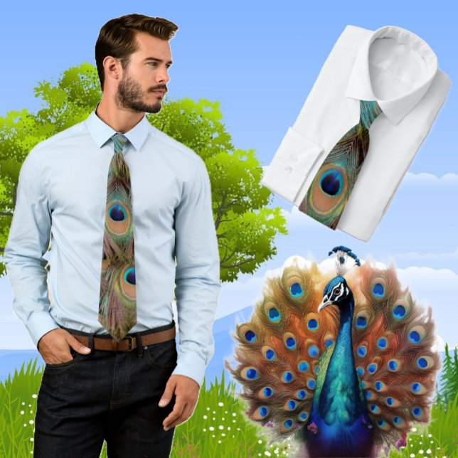 Corbata Tira de plumas de pavo real (Subido por el creador)