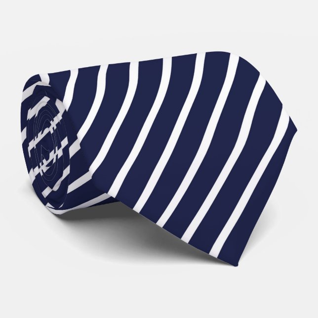 Corbata Tira diagonal azul marina (Enrollado)