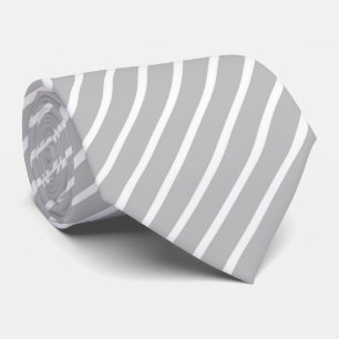 Corbata Tira diagonal blanca y gris claro