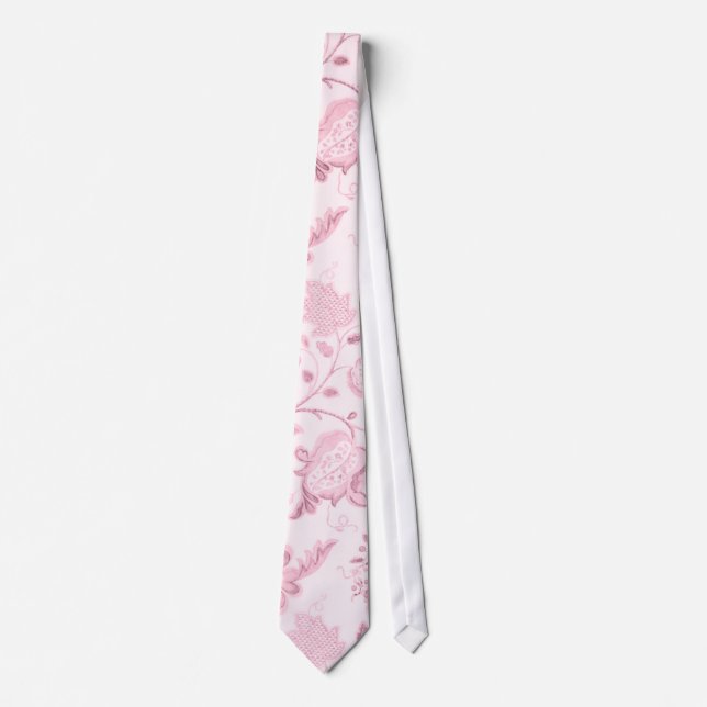 Corbata Tira floral rosa (Anverso)