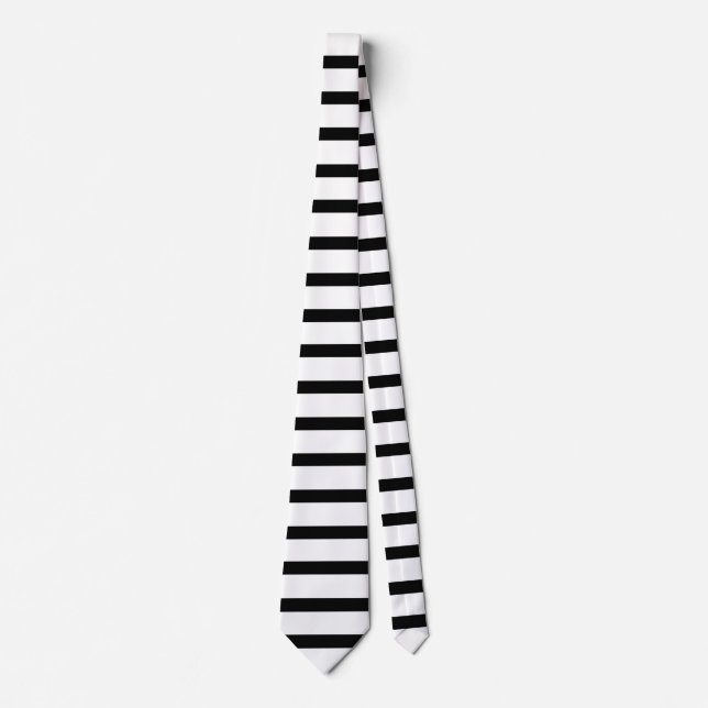 Corbata Tira rayada blanca y negra (Anverso)