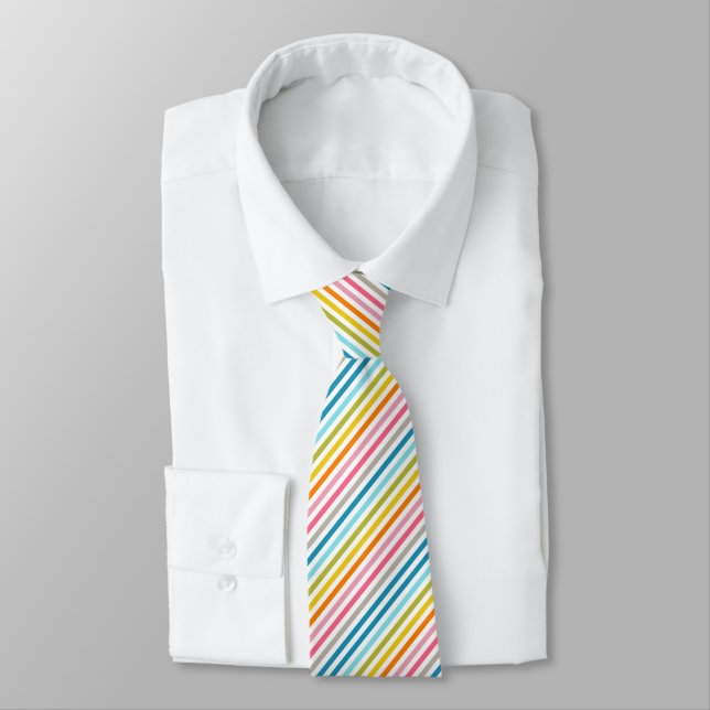 Corbata Tira rayada de arcoiris (Atado)