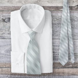Corbata Tira rayada gris azul en polvo plateado
