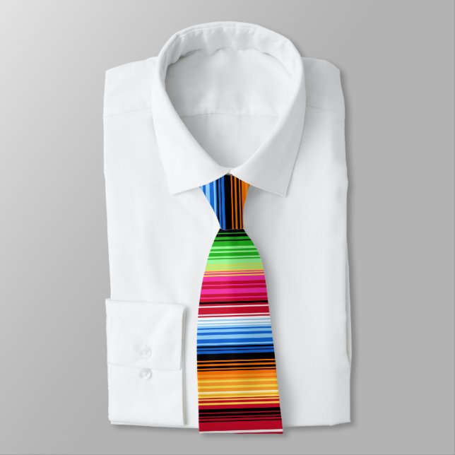 Corbata Tiras de serape mexicano, coloridas (Atado)