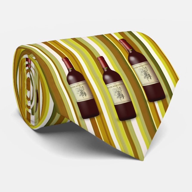Corbata Tiras de vino de diseño masculino (Enrollado)