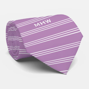 Corbata Tiras Lilac personalizado monograma