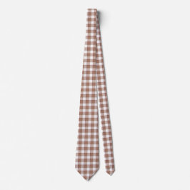 Corbata Toast Brown and Athens Gray Plaid Neck Tie