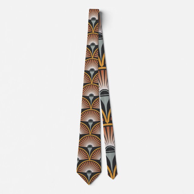 Corbata Toca discos Art Deco Jazz Age Atardecer (Anverso)