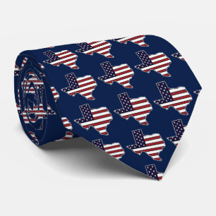 Corbata Toda la bandera estadounidense de Texas esquematiz