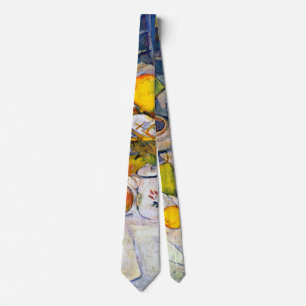 Corbata Todavía la vida con cesta de frutas, Paul Cezanne