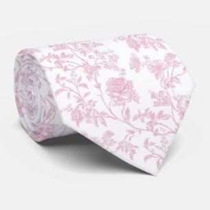 Corbata Toile de Jouy floral rosa