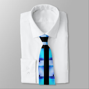 Corbata Tonos azules en rectángulos o formas cuadradas