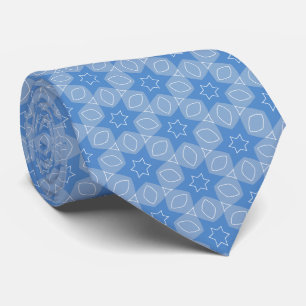 Corbata Tonos azules y motivos blancos