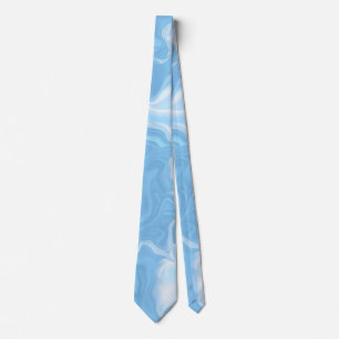 Corbata Tonos de azul y olas blancas