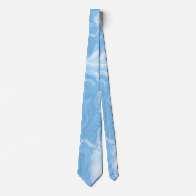 Corbata Tonos de azul y olas blancas (Anverso)