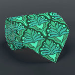 Corbata Tonos de color verde claro Patrón geométrico Art N<br><div class="desc">Flores abstractas de color verde claro,  con un diseño geométrico sin fisuras en un estilo Art Nouveau.</div>