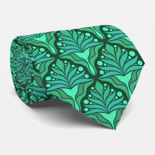 Corbata Tonos de color verde claro Patrón geométrico Art N