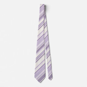 Corbata Tonos de lavanda Suaves rayas de marfil
