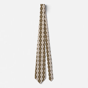 Corbata Tonos de patrón de diamante marrón