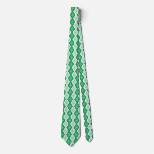 Corbata Tonos de patrón de diamante verde (Anverso)