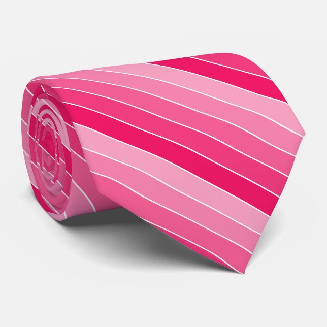 Corbata Tonos de rayas rosas (Enrollado)