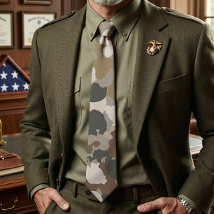 Corbata Tonos de tierra marrón de camuflaje militar