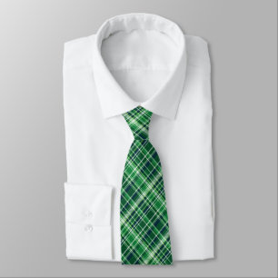 Corbata Tonos de verde y cuadros blancos del día de San Pa