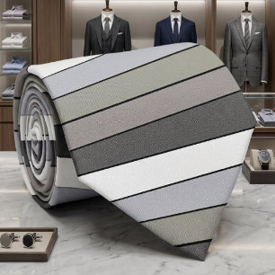 Corbata Tonos grises con rayas negras en papel de acuarela