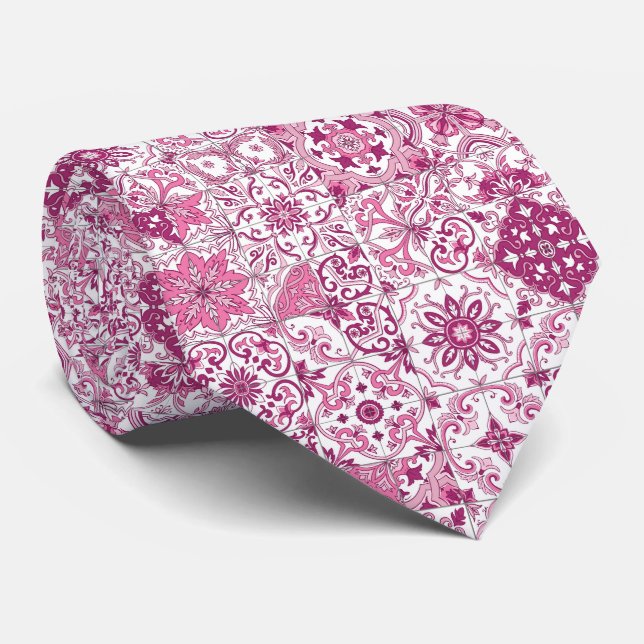 Corbata tonos mediterráneos/ azulejos (Enrollado)