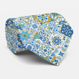 Corbata tonos mediterráneos/ azulejos