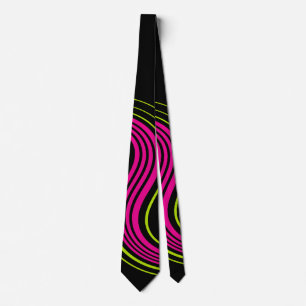 Corbata Torcida simple en verde lima, rosa caliente y negr