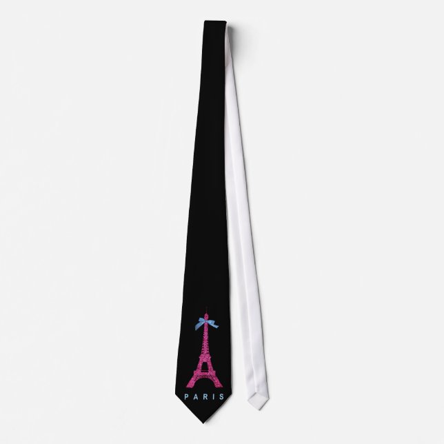 Corbata Torre Eiffel de las rosas fuertes en falso (Anverso)