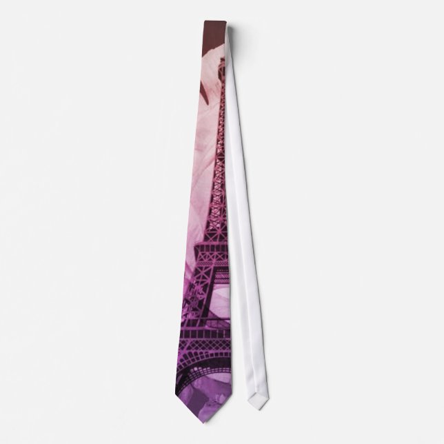 Corbata Torre Eiffel elegante bohemia floral de París del (Anverso)