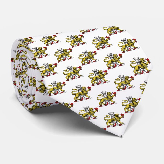 Corbata Torre León Fleur de Lis Escudo Emblem C (Enrollado)