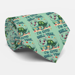 Corbata Tortuga Kawaii Adorable con Estética Oceánica y Ju