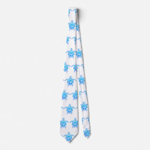 Corbata Tortuga tribal azul fresca
