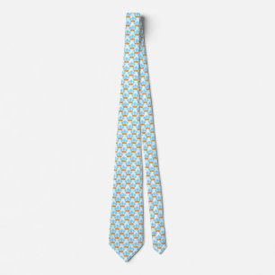 Corbata Tortugas de mar verde tribal de la isla azul claro