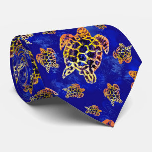 Corbata Tortugas marinas: arte africano de batik