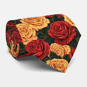 Corbata Traje de negocios para hombre con estampado de ros