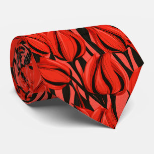 Corbata Traje de novio con tulipanes florales