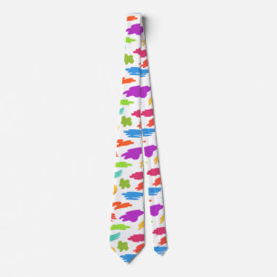 Corbata Trazos de pintura de dibujos animados coloridos