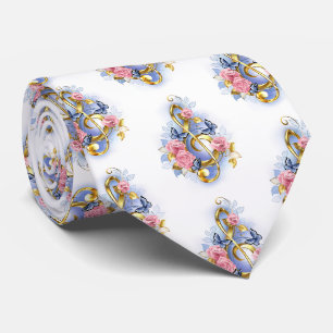 Corbata Treble arrecife con rosas rosas rosas rosas